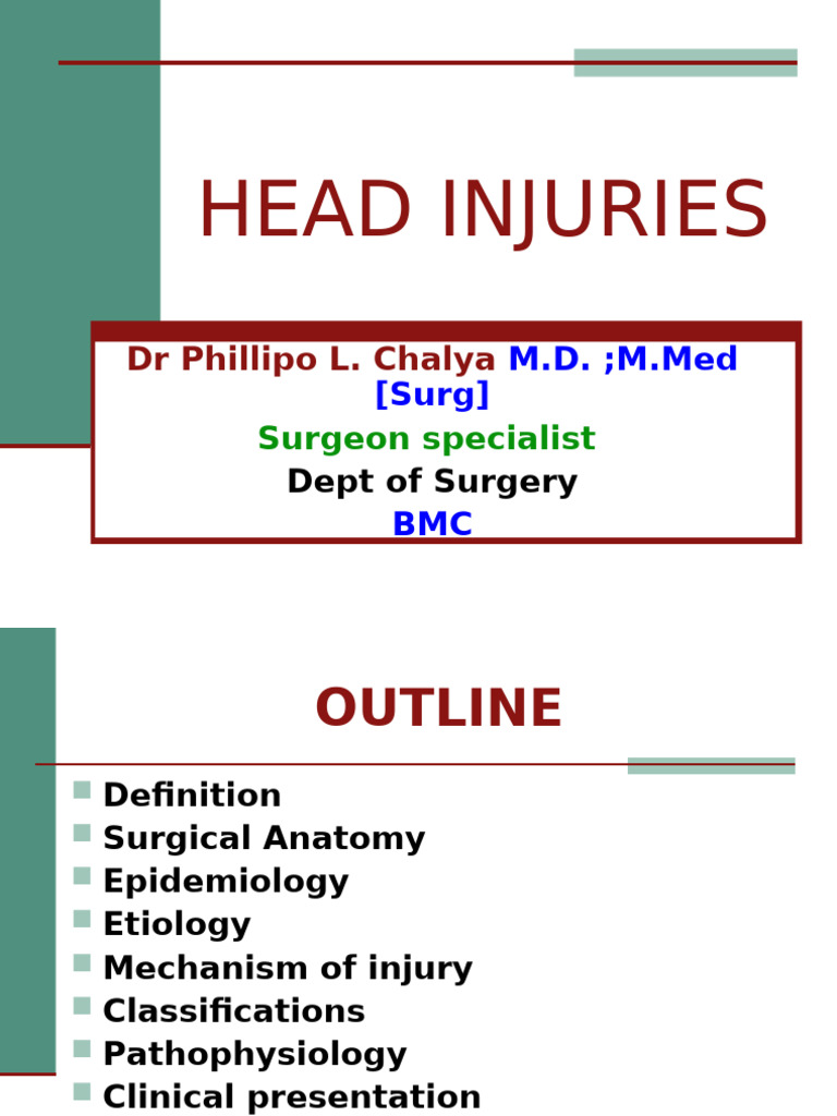 Head Injuries | PDF | Brainstem | Skull