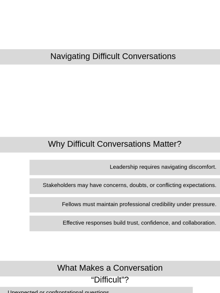 Mastering Difficult Conversations Techniques | PDF | Body Language ...