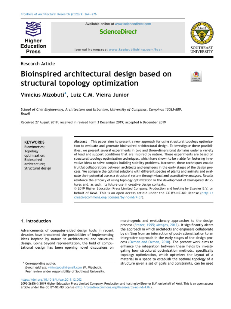 Bioinspired Design via Topology Optimization | PDF | Finite Element ...