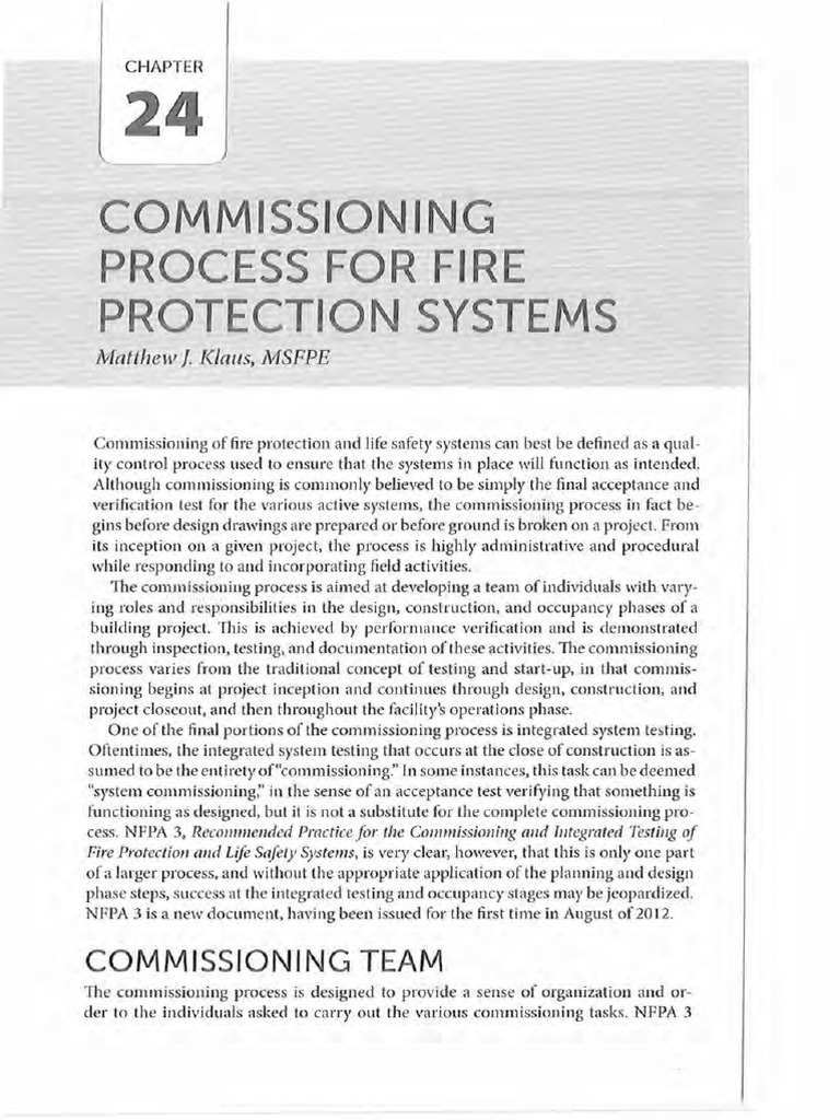 Fire Protection Systems Commissioning Guide | PDF | Construction Law ...