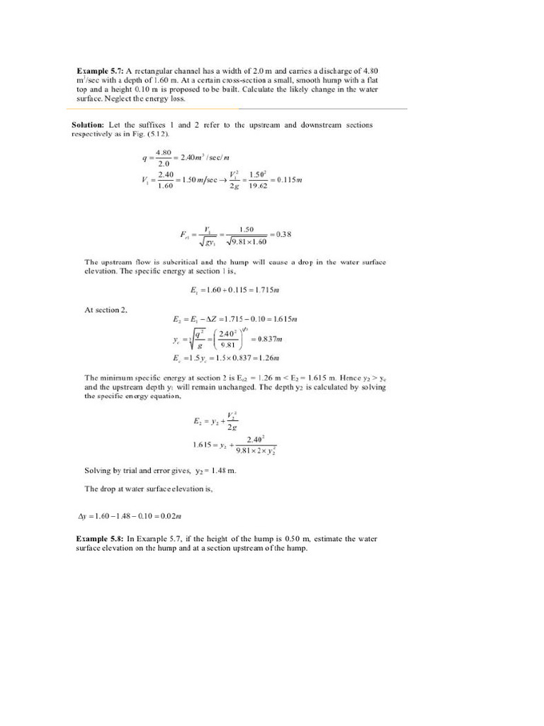 Open Channel Flow Calculations Guide | PDF