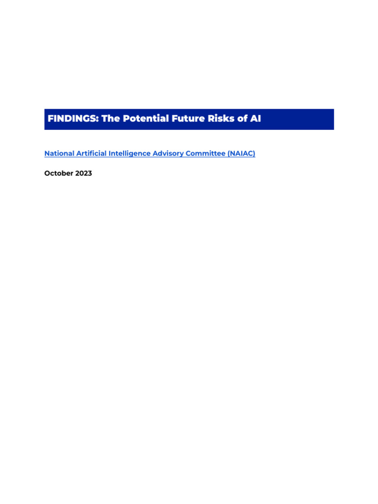 Findings the Potential Future Risks of AI (1) | PDF | Artificial ...