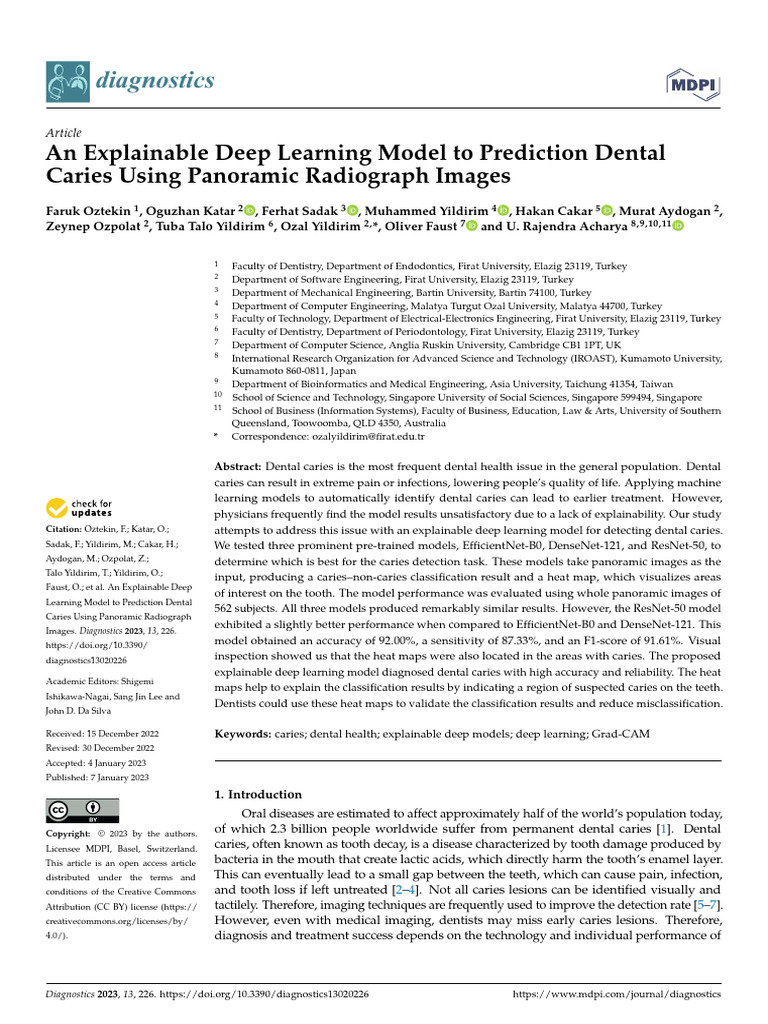 Explainable Deep Learning for Dental Caries Detection | PDF | Image ...