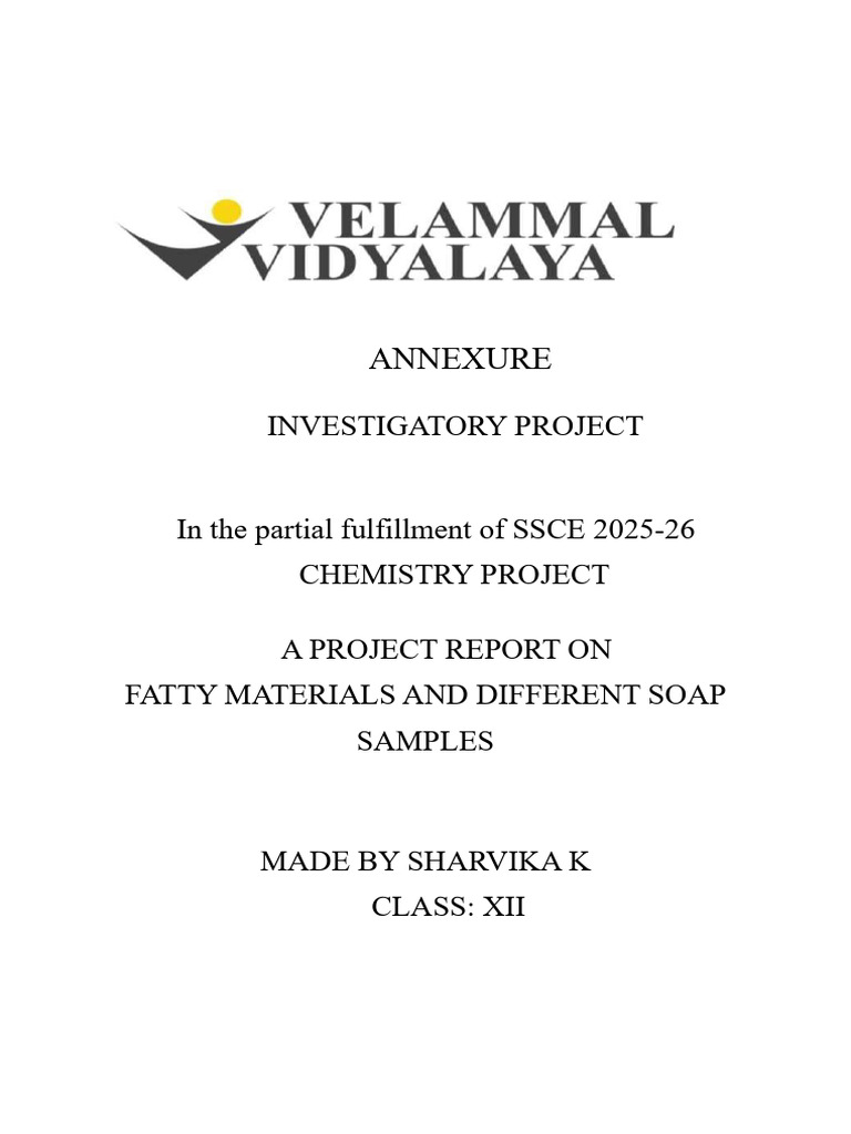 Fatty Materials and Soap Samples Project | PDF