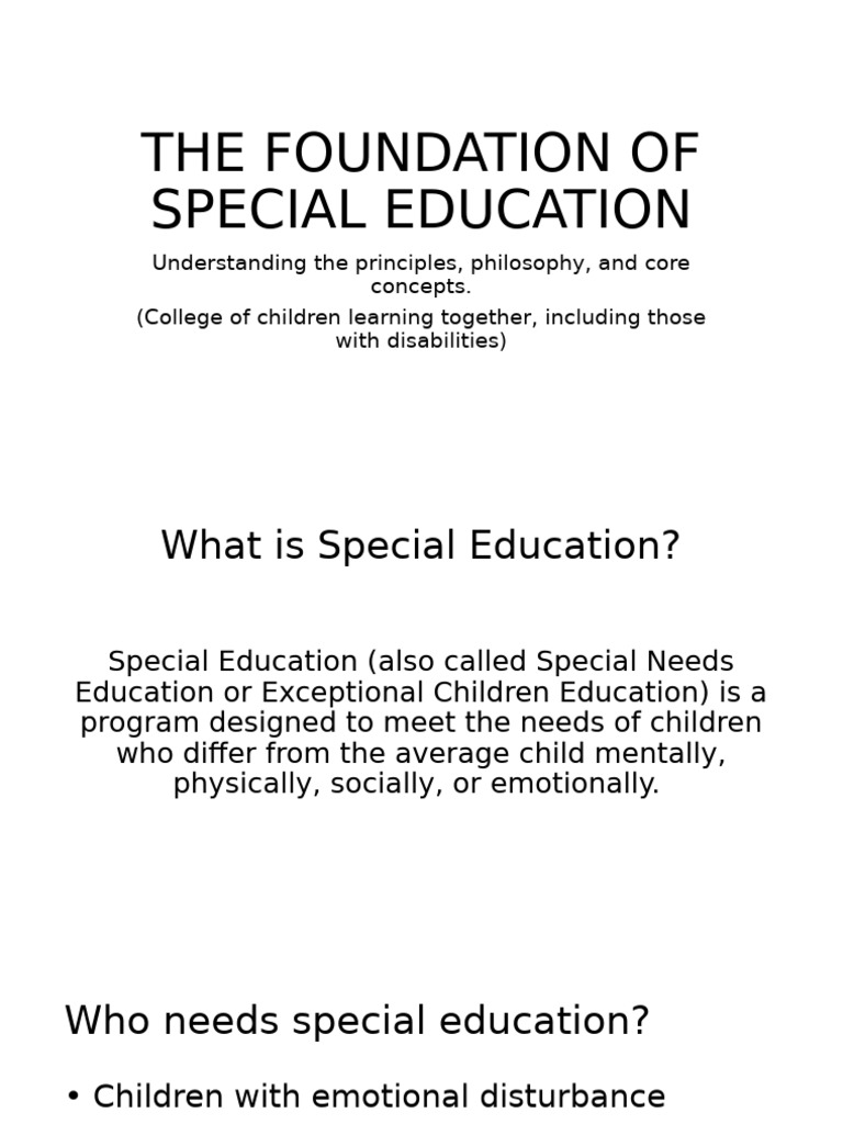 Principles of Special Education Explained | PDF | Special Education ...