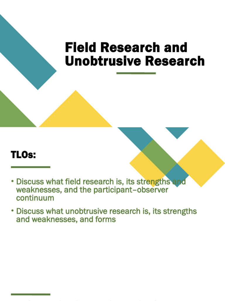Field and Unobtrusive Research Insights | PDF | Field Research ...