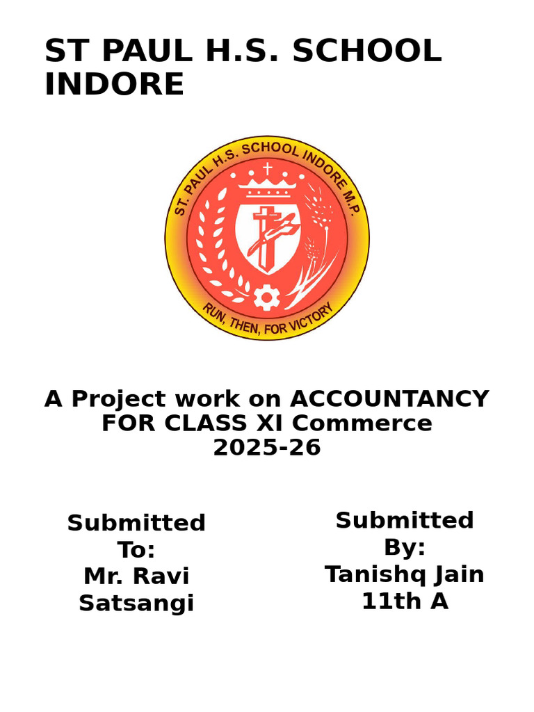 Accountancy Project Class XI 2025-26 | PDF