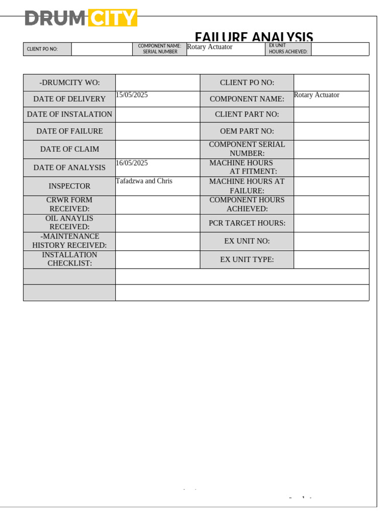 Rotary Actuator Failure Analysis Report | PDF | Mechanical Engineering