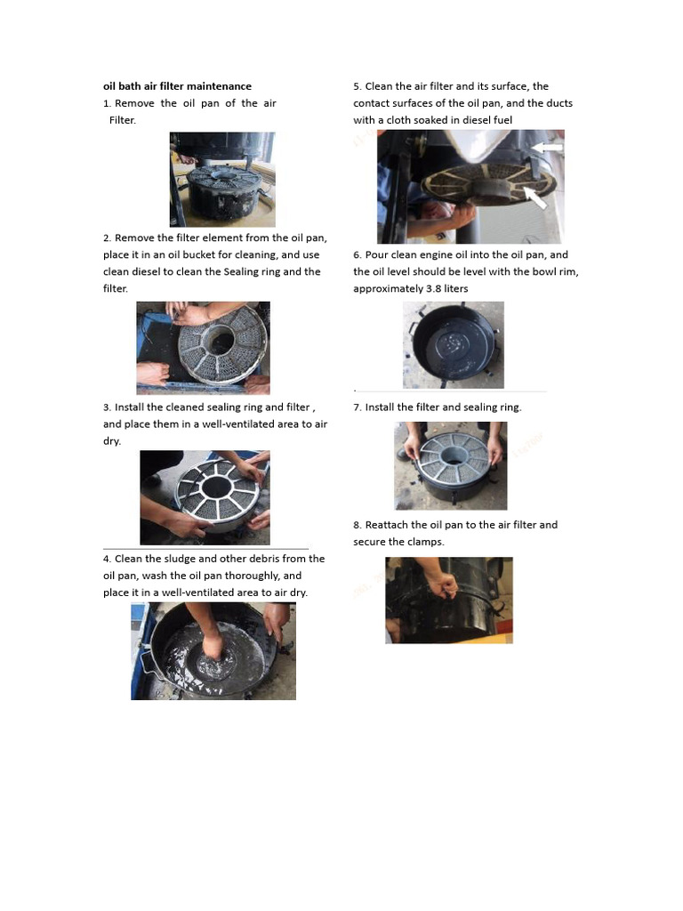 CLG975 Oil Bath Air Filter Maintenance | PDF