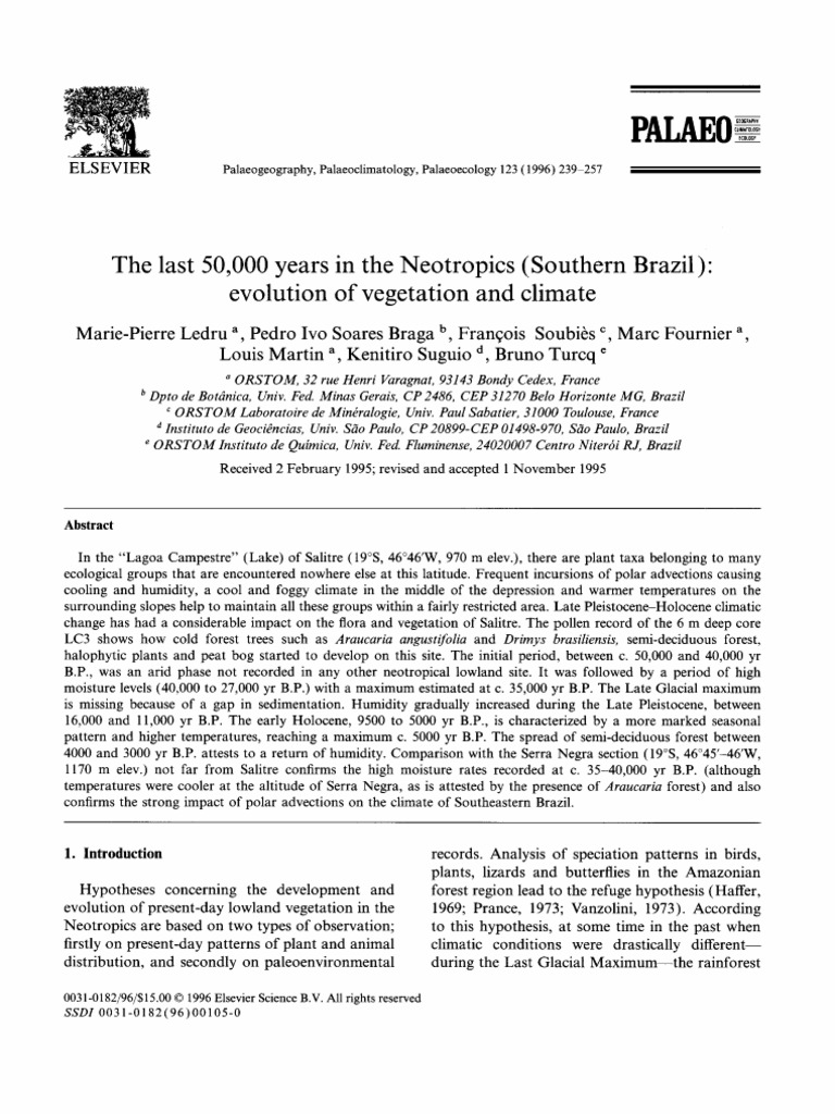 Neotropical Climate and Vegetation Evolution | PDF | Amazon Rainforest ...