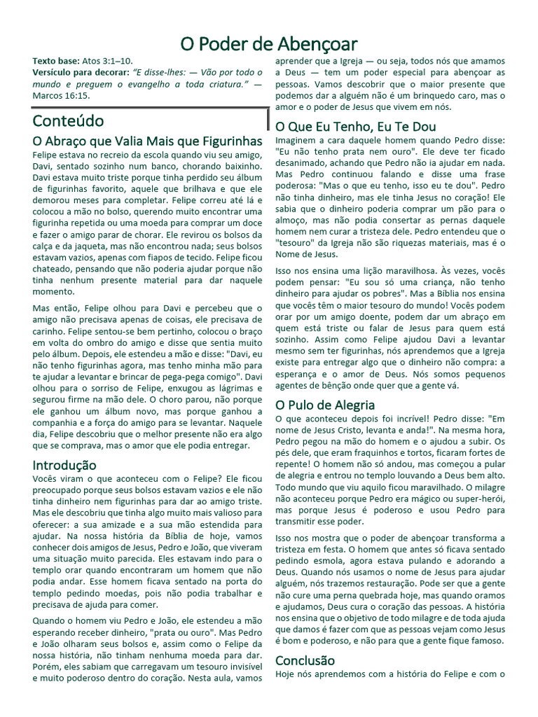 O Poder do Amor e da Amizade | PDF | São Pedro | Jesus