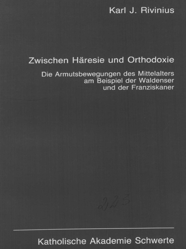 RIVINIUS, Karl J. - Zwischen Häresie Und Orthodoxie | PDF