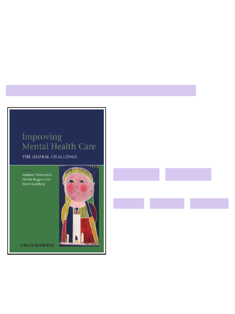 Improving Mental Health Care The Global Challenge 1st Edition Graham ...