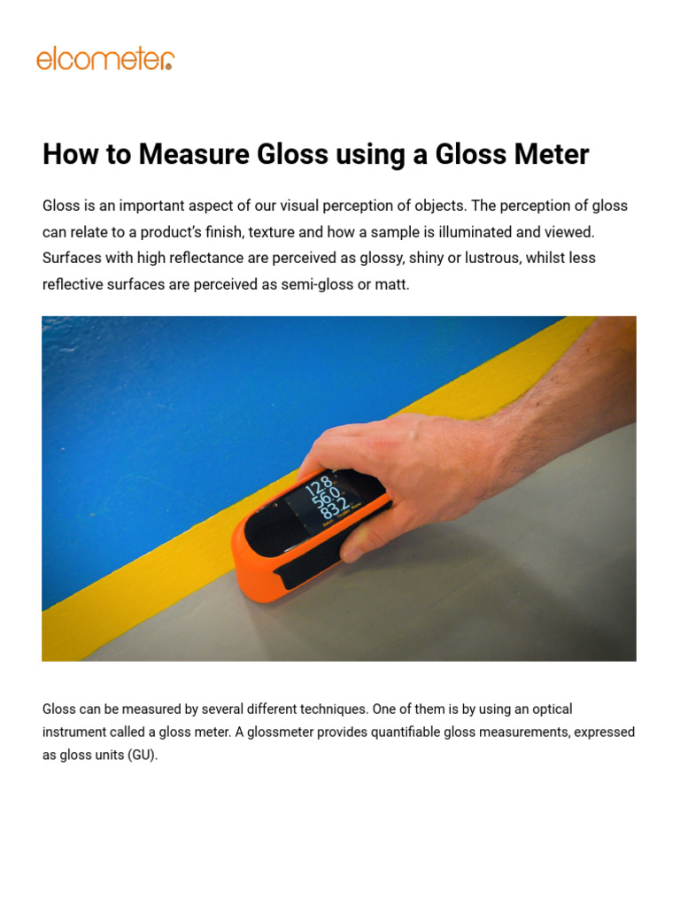 Measuring Gloss with a Gloss Meter Guide | PDF | Electromagnetic ...