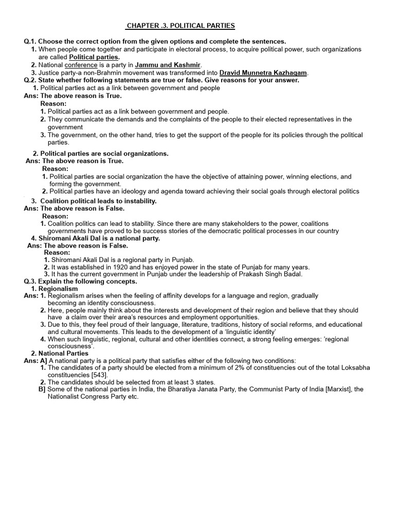 Understanding Political Parties in India | PDF | Political Parties ...