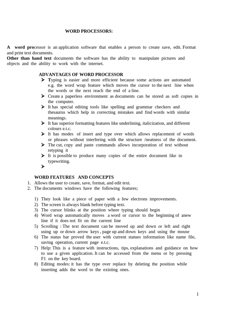 Understanding Word Processors and Features | PDF | Spreadsheet ...