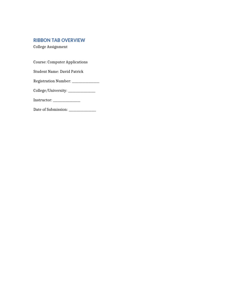 Microsoft Office Ribbon Tab Guide | PDF | Software | Computing