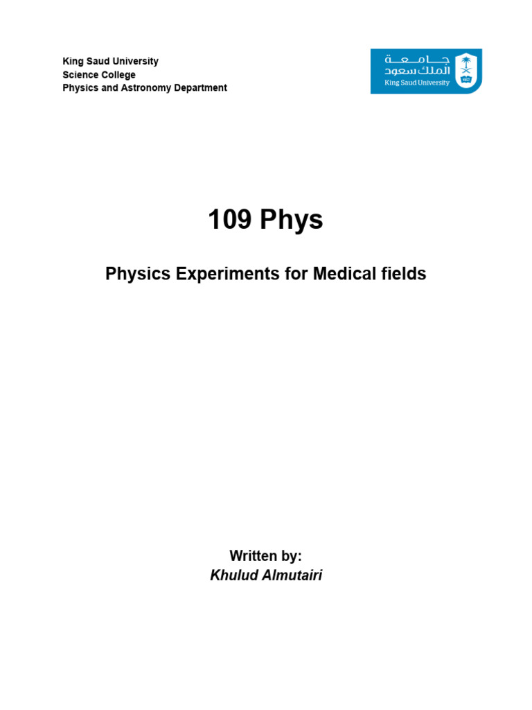 Physics Experiments for Medical Applications | PDF | Friction | Force