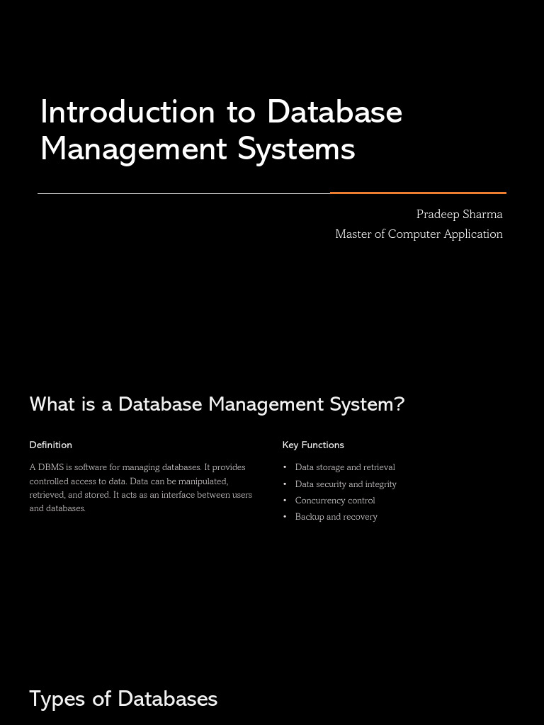 Overview of Database Management Systems | PDF | Databases | No Sql