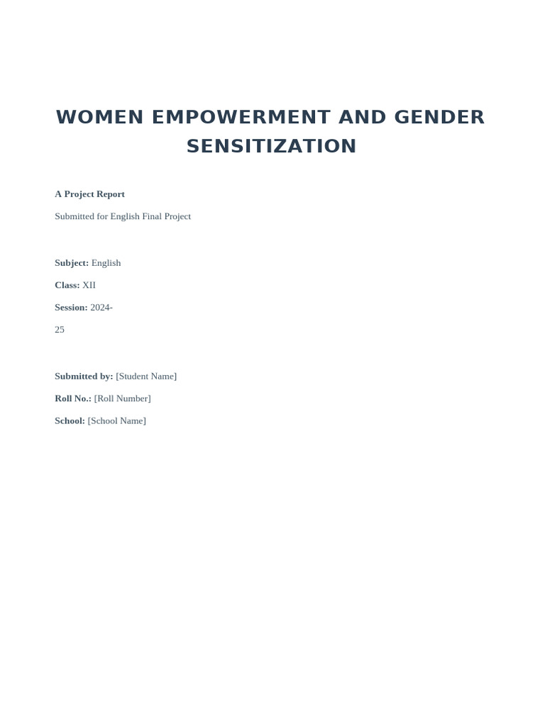 Women Empowerment and Gender Sensitization in India | PDF | Gender ...