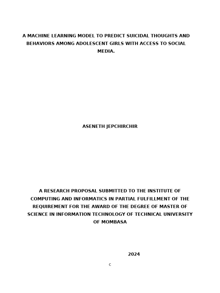 Predicting Suicidal Thoughts in Girls | PDF | Machine Learning ...