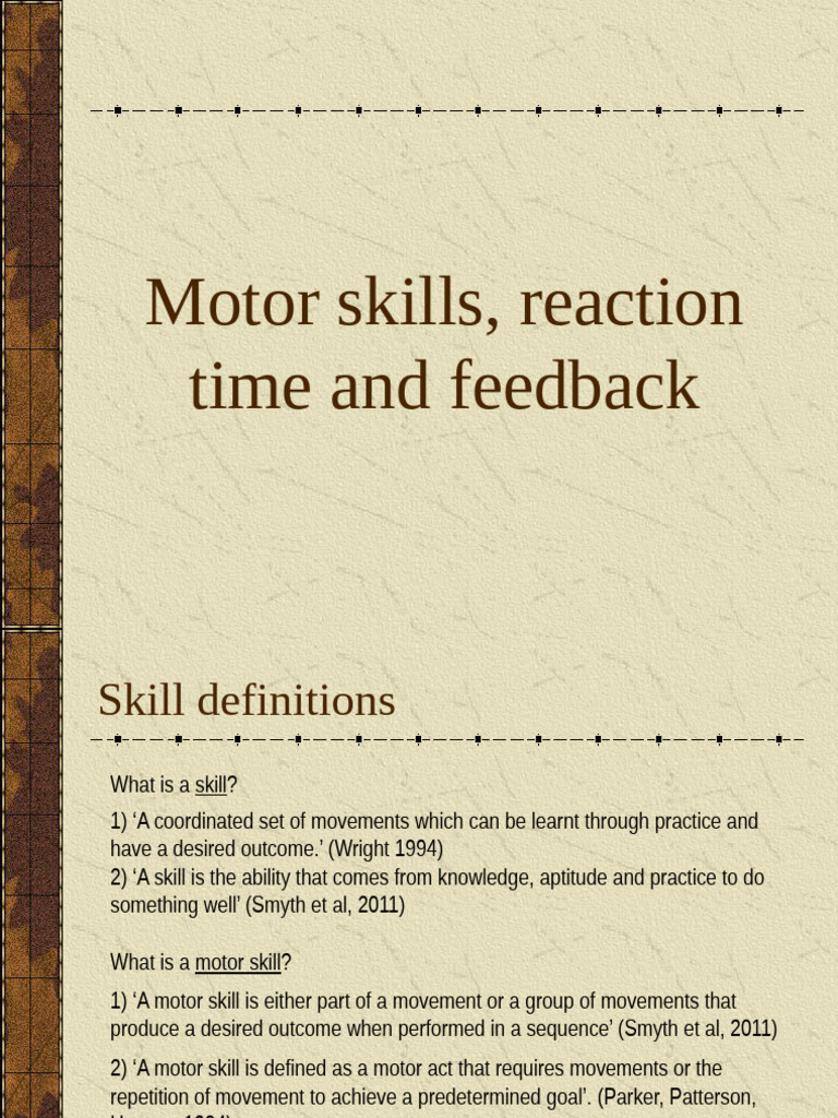 Understanding Motor Skills and Feedback | PDF | Mental Chronometry ...