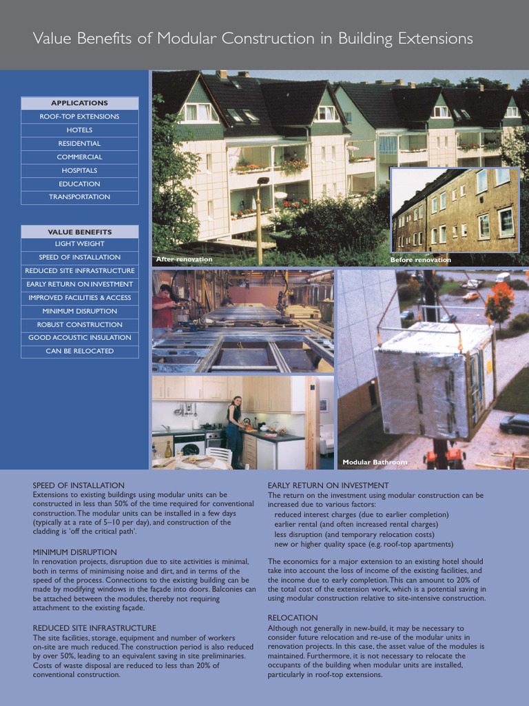Modular Construction Benefits for Extensions | PDF | Framing ...