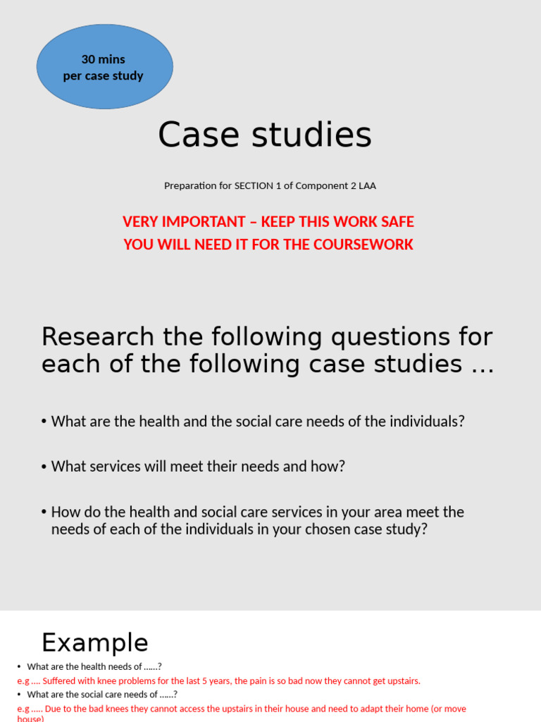 Health and Social Care Case Studies | PDF | Health Care | Medical ...