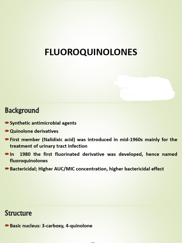 Overview of Fluoroquinolones | PDF