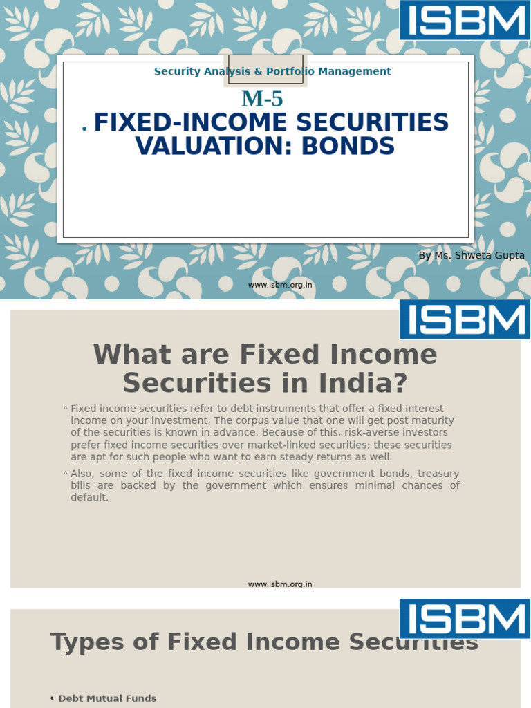 Fixed Income Securities in India: Overview | PDF | Bonds (Finance ...
