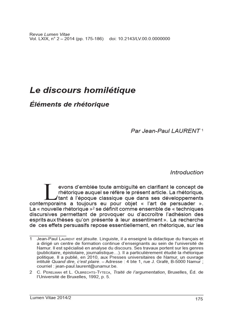 Rhétorique et discours homilétique | PDF | Rhétorique | Discours ...