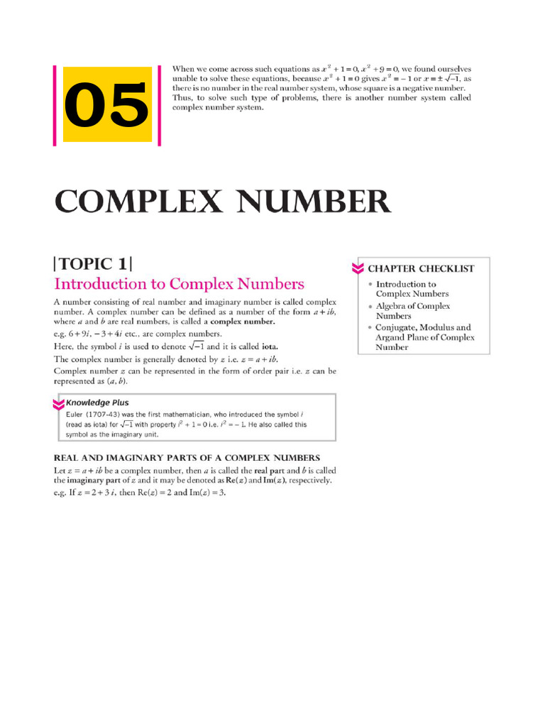 Complex Numbers and Quadratic Equations Class 11 Notes PDF (Short ...