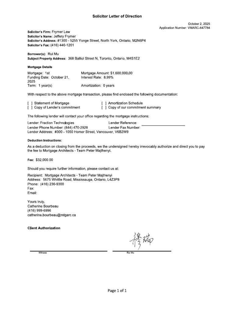 Letter of Direction | PDF