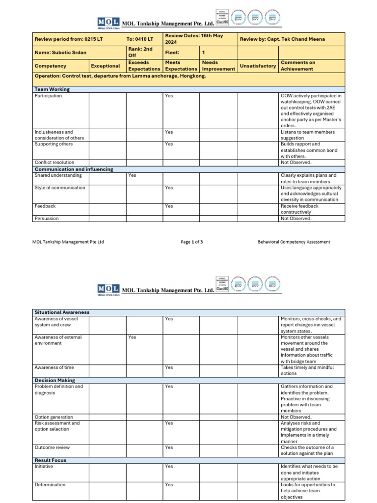 Behavioral Competency Assessment Report | PDF | Leadership | Cognition