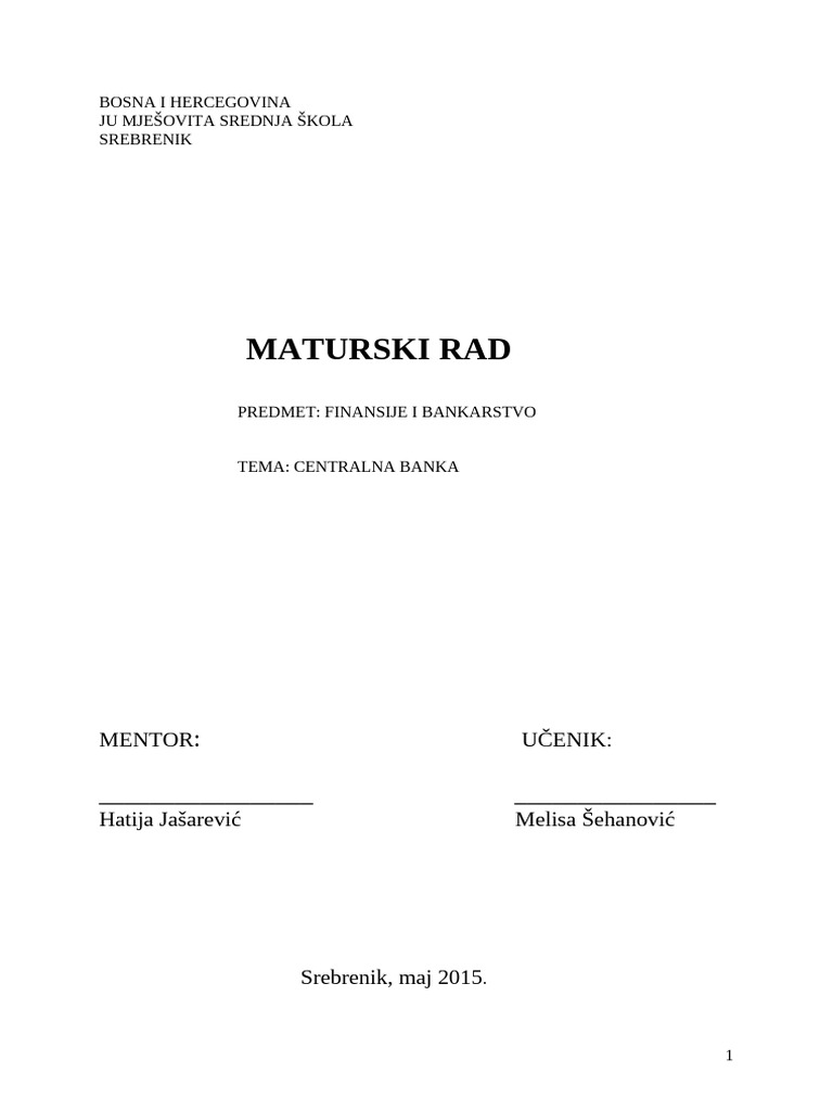 Centralna Banka | PDF