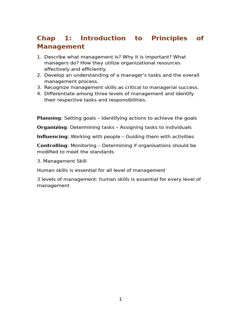 Principles of Management Overview | PDF | Leadership | Corporate Social ...