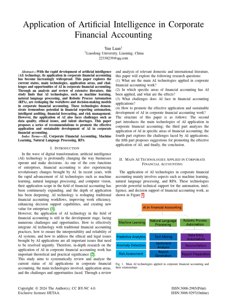 P.7 Application of Artificial Intelligence in Corporate Financial ...
