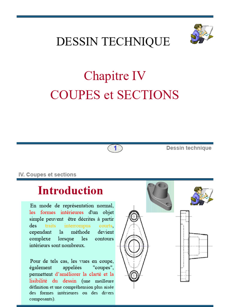 Coupes et sections en dessin technique | PDF | Dessin technique | Dessin