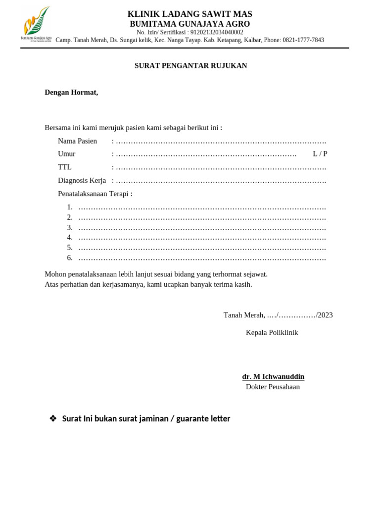 Surat Pengantar Rujukan (New) | PDF