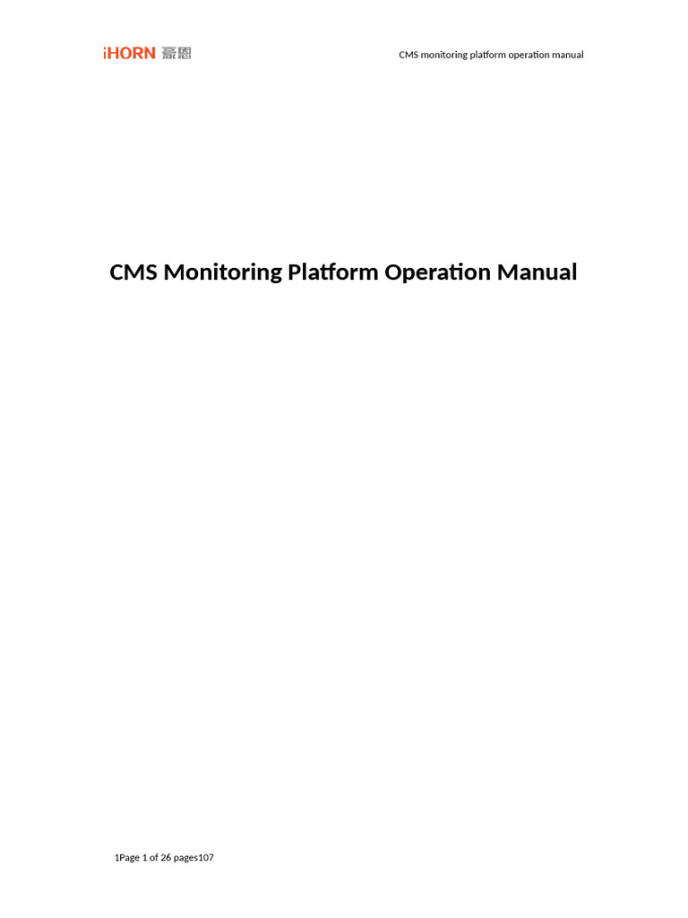 CMS Monitoring Platform Manual | PDF | Computer Network | Sensor