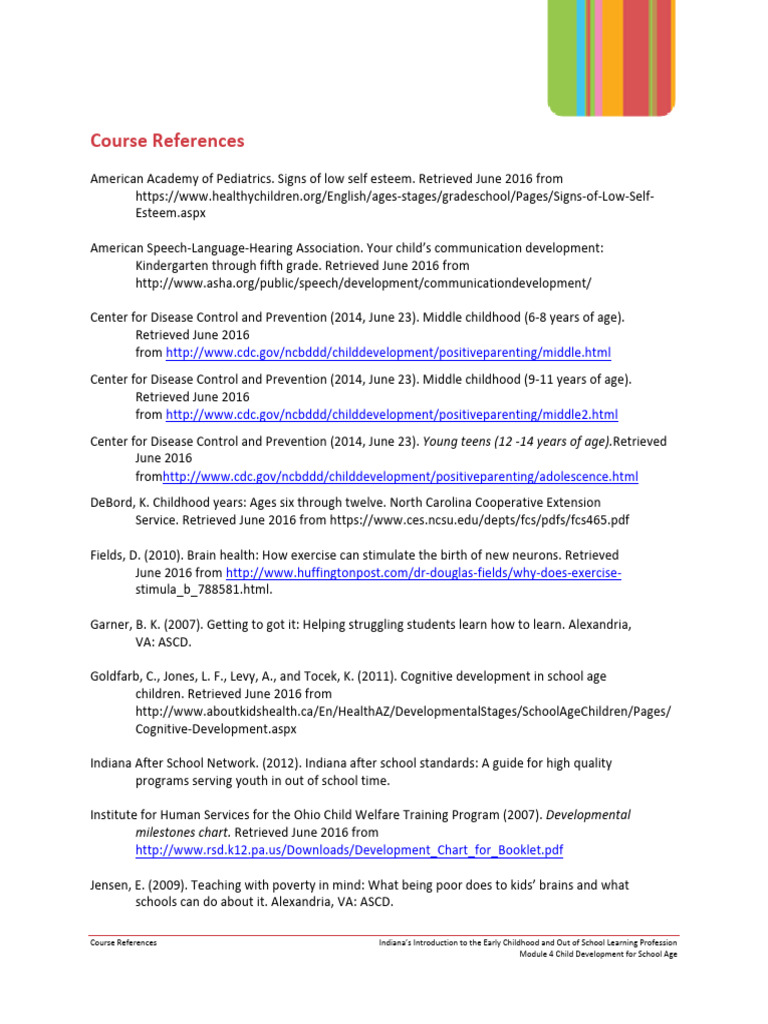 22 Course References | PDF | Child Development | Behavioural Sciences