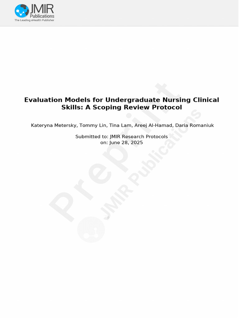 Nursing Clinical Skills Evaluation Review | PDF | Systematic Review