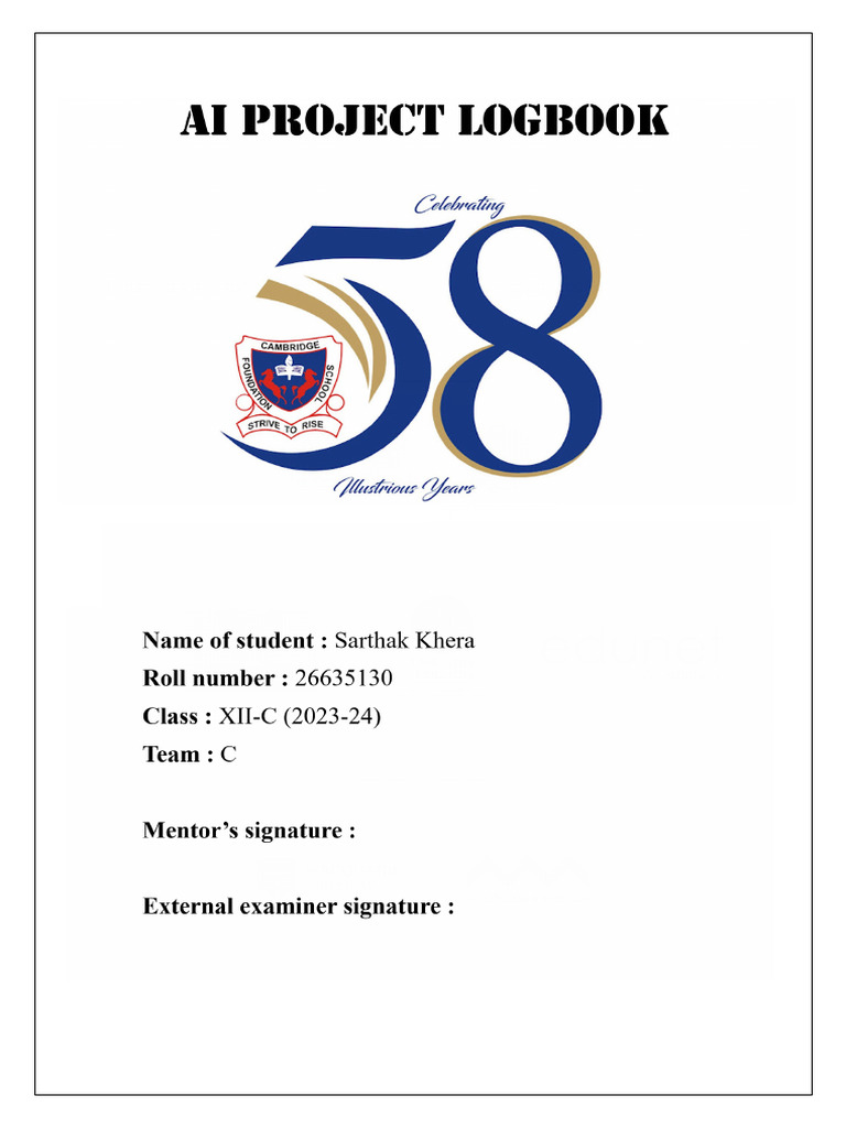 AI Project Logbook for Students | PDF | Artificial Intelligence ...
