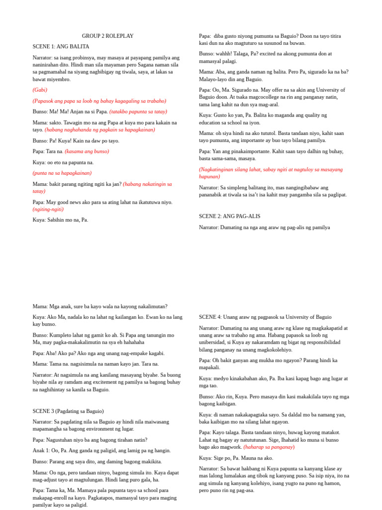 Group 2 Roleplay | PDF