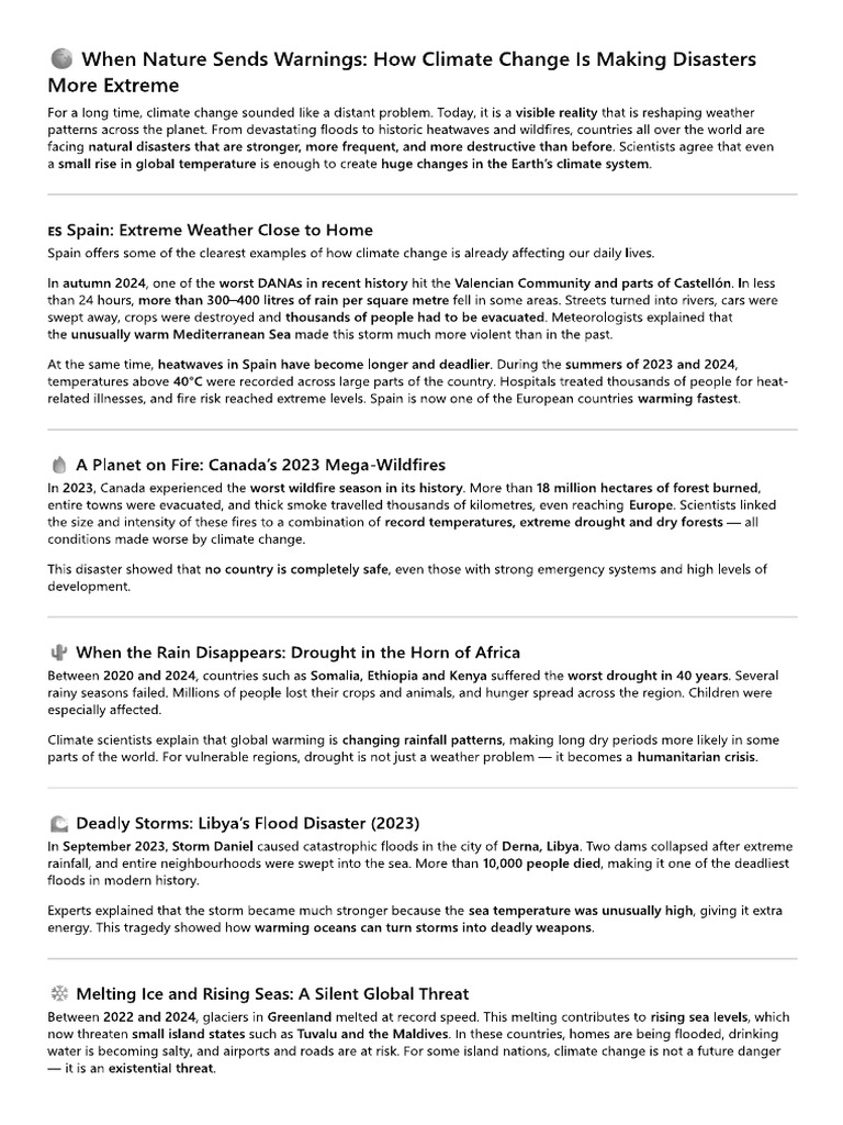 Nature Sends Warnings | PDF