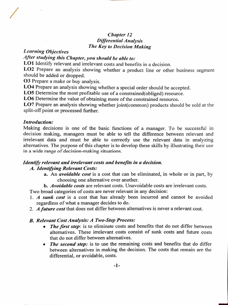 Differential Analysis for Decision Making | PDF | Expense | Depreciation