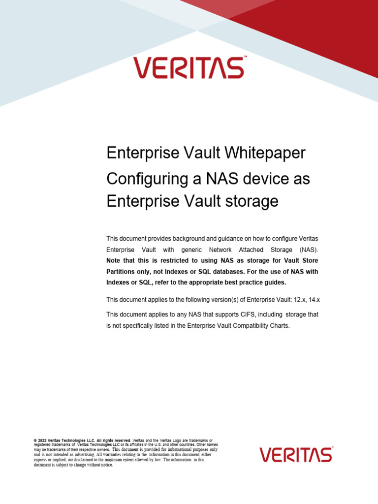Configure NAS for Enterprise Vault Storage | PDF | Databases | Computer ...