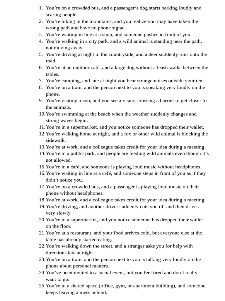 Un 2D Extra Situations Speaking | PDF