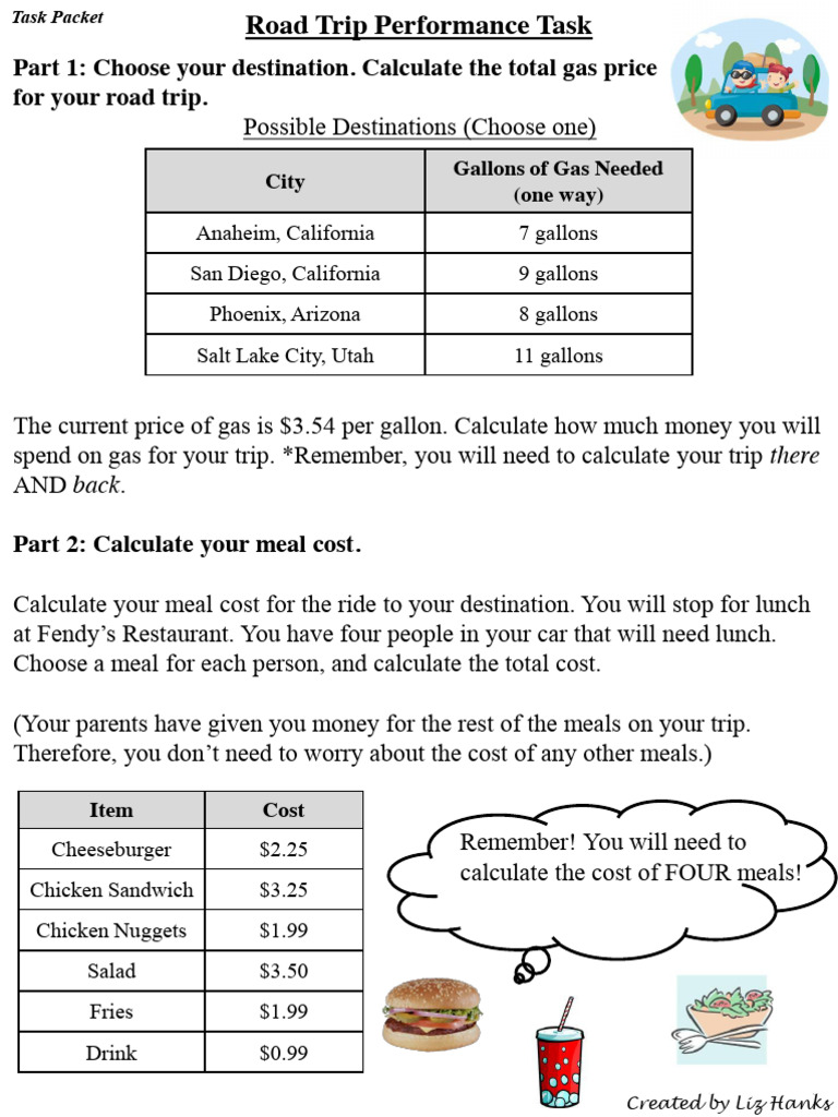 Road Trip Cost Calculator Guide | PDF | Lunch | Cuisine