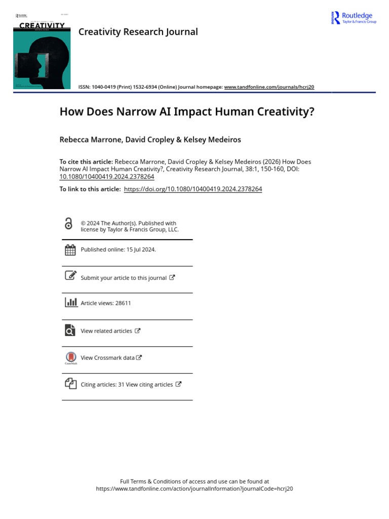 Narrow AI's Influence on Human Creativity | PDF | Creativity ...